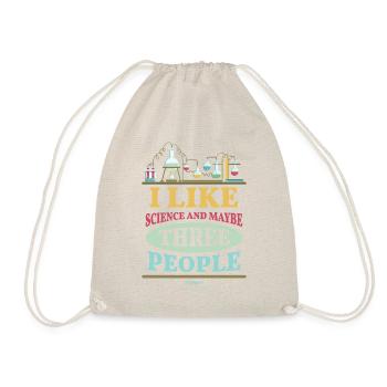 I Like Science And Maybe Three People - Drawstring Bag - nature - Front