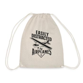 Airplane Pilot Vintage Easily - Turnbeutel - Natur - Vorne