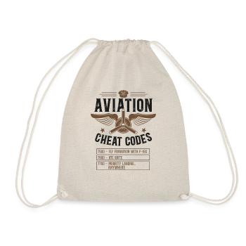 Airplane Pilot Vintage Aviation - Turnbeutel - Natur - Vorne