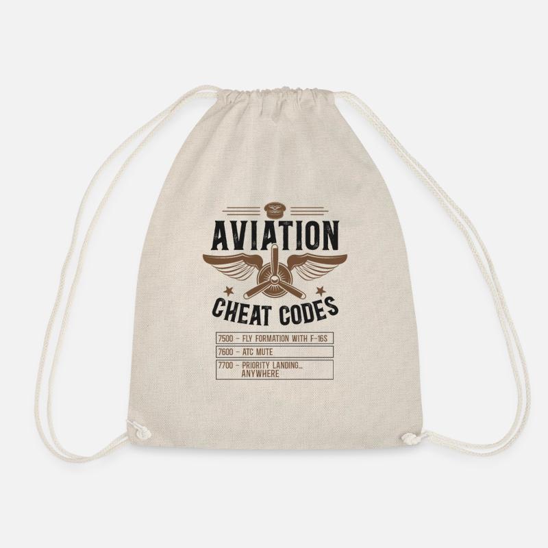 Airplane Pilot Vintage Aviation - Turnbeutel - Natur