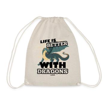 Life Is Better With Dragons - Turnbeutel - Natur - Vorne