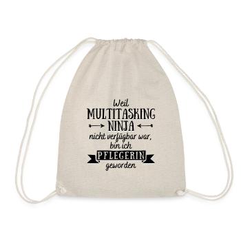 Pflegerin Multitasking Ninja für Frauen - Turnbeutel - Natur - Vorne
