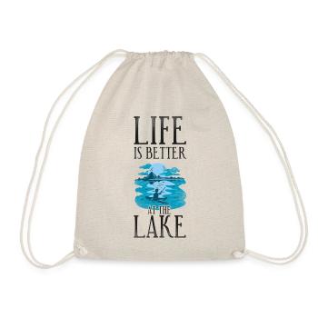 Canoe Canoeing Vintage Life Is - Drawstring Bag - nature - Front