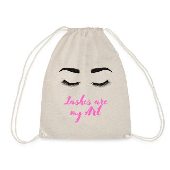 Wimpern Lash Extensions Wimpernfee Spruch Geschenk - Turnbeutel - Natur - Vorne