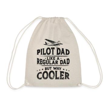 Airplane Pilot Dad Father Vintage - Drawstring Bag - nature - Front