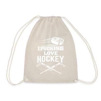 I love ice hockey saying - Drawstring Bag - nature - Front