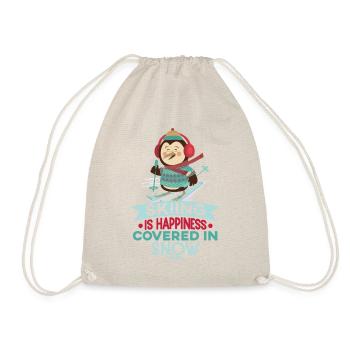 Skiing Is Happiness Covered In Snow - Drawstring Bag - nature - Front