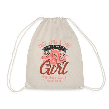 Snake Serpent Girl Flower Floral - Drawstring Bag - nature - Front