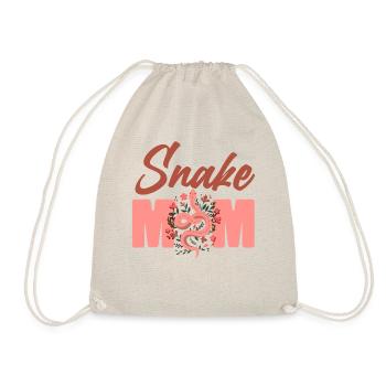 Snake Serpent Mom Mother Flower - Drawstring Bag - nature - Front