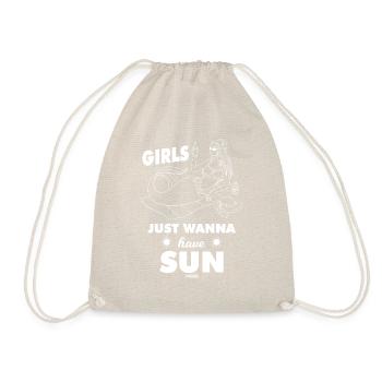 Girl Mermaid Monofin Mermaid - Drawstring Bag - nature - Front