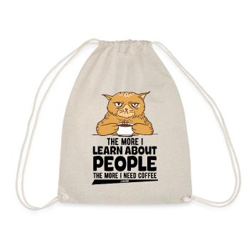 The More I Learn About People The More I Need Coff - Drawstring Bag - nature - Front