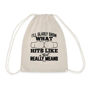 Boxing Match Girl Boxing Gift - Drawstring Bag - nature - Front