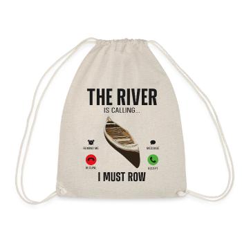 Canoe Canoeing Vintage Phone - Drawstring Bag - nature - Front