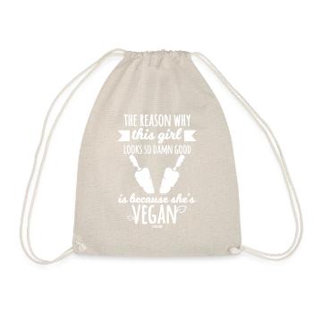 dicton végétalien pour les filles - Sac de sport léger - nature - Devant
