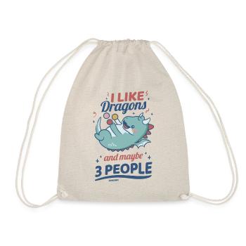 I Like Dragons And Maybe 3 People - Drawstring Bag - nature - Front