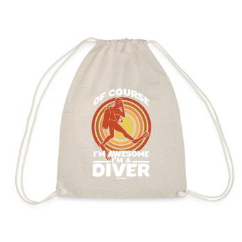 Of Course I'm Awesome I'm A Diver - Drawstring Bag - nature - Front