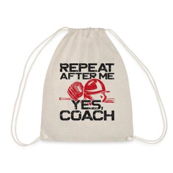 Baseball Fan Coach Vintage Repeat - Drawstring Bag - nature - Front
