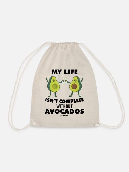 My Life Isn't Complete Without Avocados - Drawstring Bag - nature