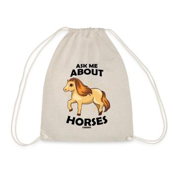 Ask Me About Horses - Drawstring Bag - nature - Front
