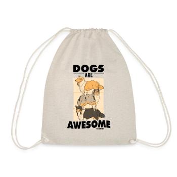 Dogs Are Awesome - Turnbeutel - Natur - Vorne