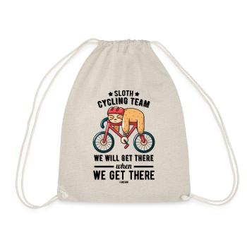 Sloth Cycling Team We Will Get There - Drawstring Bag - nature - Front
