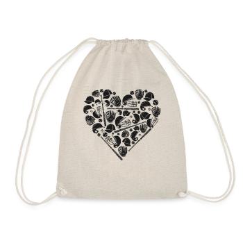 Baseball Fan Heart Vintage - Turnbeutel - Natur - Vorne