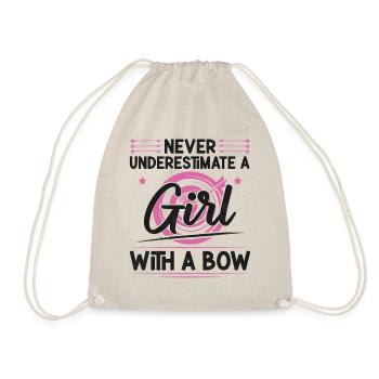 Archery Bow Archer Girl Never - Drawstring Bag - nature - Front