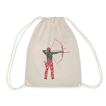 Archery Bow Archer Word Cloud - Turnbeutel - Natur - Vorne