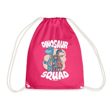 Dinosaur Squad - Turnbeutel - Fuchsia - Vorne