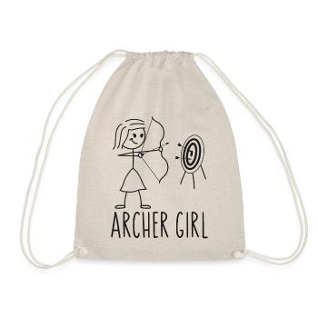 Archery Bow Archer Girl Vintage - Drawstring Bag - nature - Front