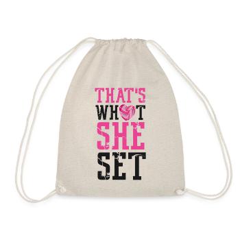 Volleyball Player Team Girl That's - Drawstring Bag - nature - Front