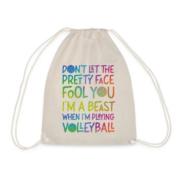 Volleyball Player Team Girl - Drawstring Bag - nature - Front