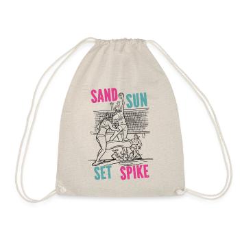 Volleyball Player Team Sand Sun - Drawstring Bag - nature - Front