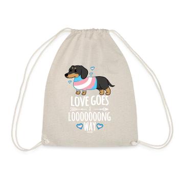 cute dog dachshund animal love - Drawstring Bag - nature - Front