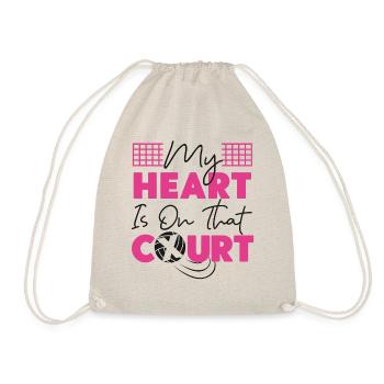 Volleyball Player Team My Heart Is - Drawstring Bag - nature - Front
