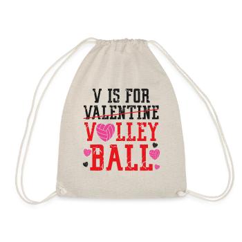 Volleyball Player Team Valentines - Drawstring Bag - nature - Front
