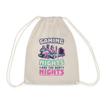 Game Nerd Spielkonsole Gaming zocken Gamepad - Turnbeutel - Natur - Vorne