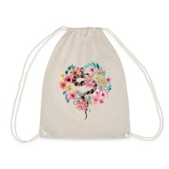 Snake Serpent Flower Floral - Drawstring Bag - nature - Front