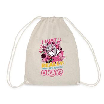 I Love Anime Japan Manga Cosplay Nerd Gift - Drawstring Bag - nature - Front