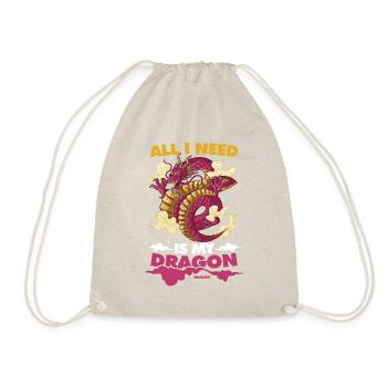 All I Need Is My Dragon - Drawstring Bag - nature - Front