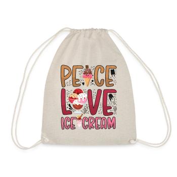 Cône de crème glacée Peace Love Ice - Sac de sport léger - nature - Devant