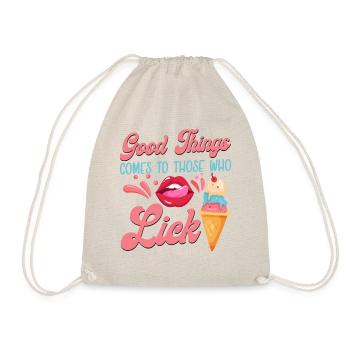 Ice Cream Cone Mouth Tongue Good - Turnbeutel - Natur - Vorne