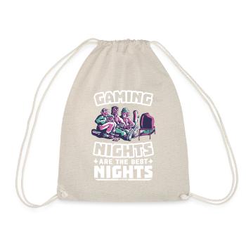 Game Nerd Spielkonsole Gaming zocken Gamepad - Turnbeutel - Natur - Vorne