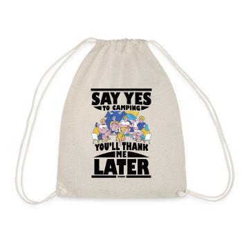 Camping Campsite Holiday Tent Gift - Drawstring Bag - nature - Front