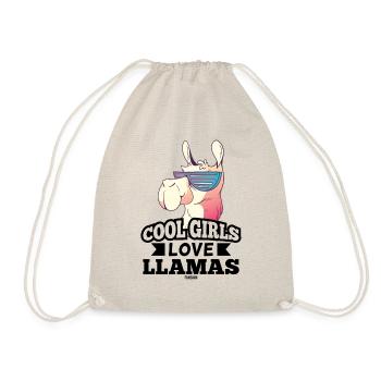 cooles Lama Baby Mädchen Kind - Turnbeutel - Natur - Vorne