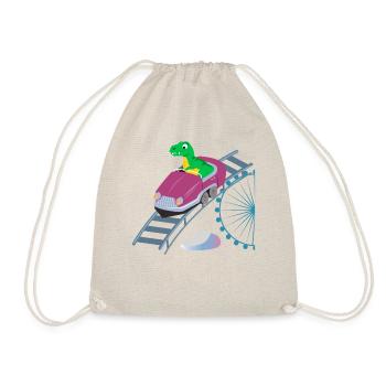 Roller Coaster T Rex Dinosaur - Drawstring Bag - nature - Front