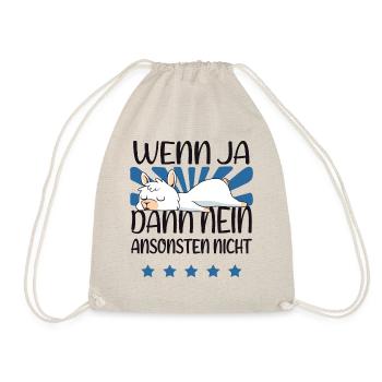 Baby Lama Schlafen Alpaka Schlafanzug Geschenk - Turnbeutel - Natur - Vorne