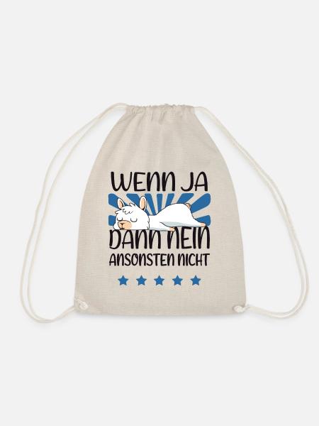 Baby Lama Schlafen Alpaka Schlafanzug Geschenk - Turnbeutel - Natur