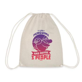 I Like Penguins And Maybe 3 People - Drawstring Bag - nature - Front