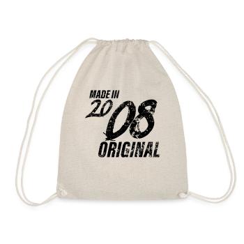 Made in 2008 Year of birth 2008 Birthday Women - Drawstring Bag - nature - Front